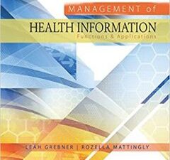 management of health information: functions & applications 2nd edition
