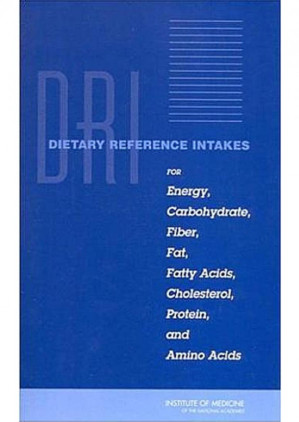dietary reference intakes for energy carbohydrate fiber fat fatty acids cholesterol protein and amino acids