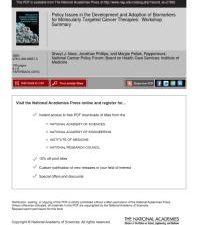 policy issues in the development and adoption of biomarkers for molecularly targeted cancer therapies